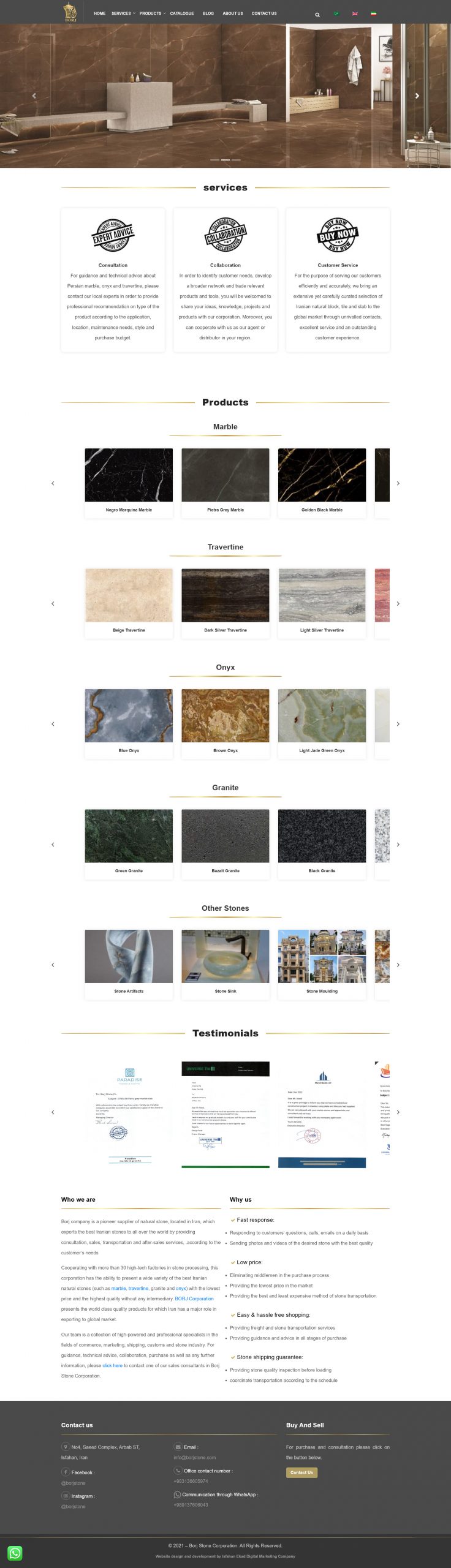 طراحی وب سایت borjstone